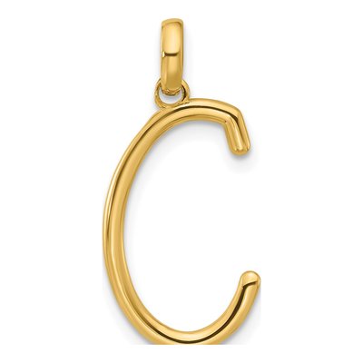 14K Yellow Gold Fancy Letter C Pendant