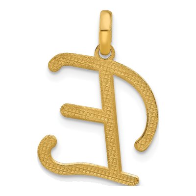 14K Yellow Gold Fancy Letter E Pendant – view 3