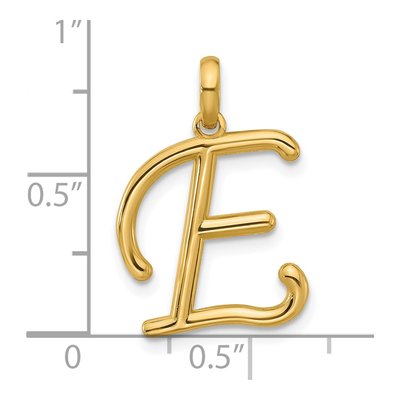 14K Yellow Gold Fancy Letter E Pendant – view 4