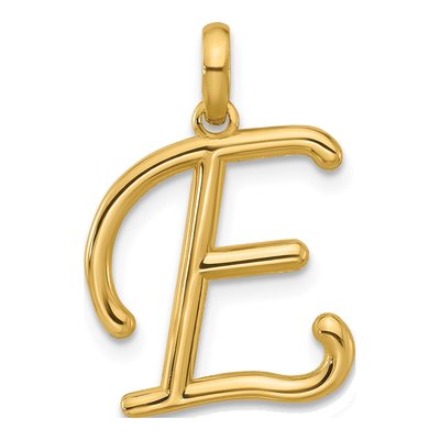 14K Yellow Gold Fancy Letter E Pendant