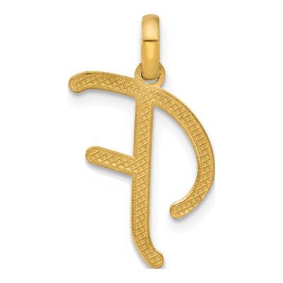 14K Yellow Gold Fancy Letter F Pendant – view 3