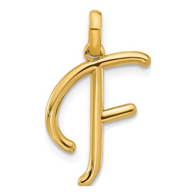 14K Yellow Gold Fancy Letter F Pendant