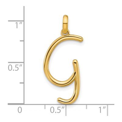 14K Yellow Gold Fancy Letter G Pendant – view 4