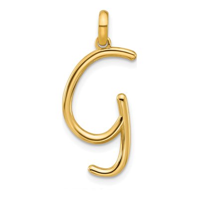 14K Yellow Gold Fancy Letter G Pendant