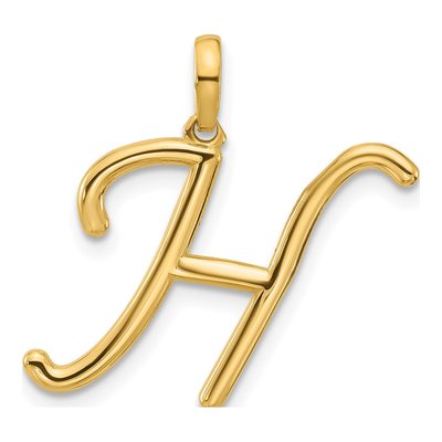 14K Yellow Gold Fancy Letter H Pendant