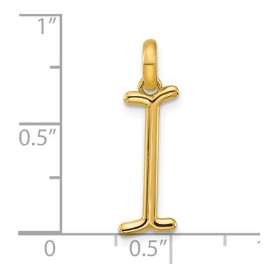 14K Yellow Gold Fancy Letter I Pendant – view 4