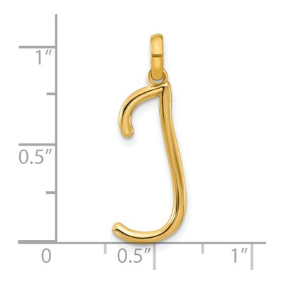 14K Yellow Gold Fancy Letter J Pendant – view 4