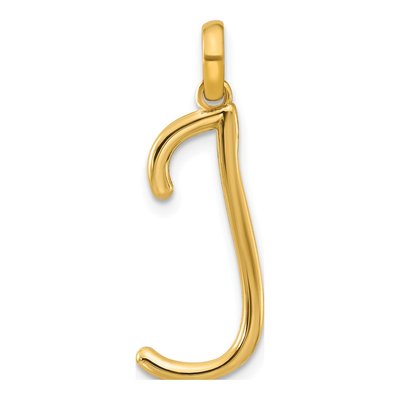 14K Yellow Gold Fancy Letter J Pendant