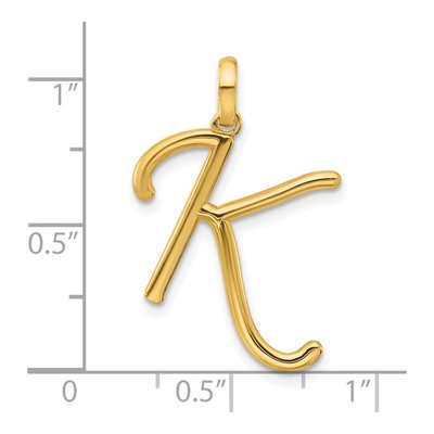 14K Yellow Gold Fancy Letter K Pendant – view 4