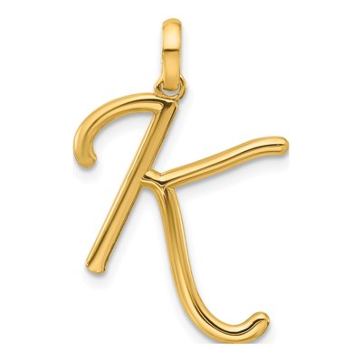 14K Yellow Gold Fancy Letter K Pendant