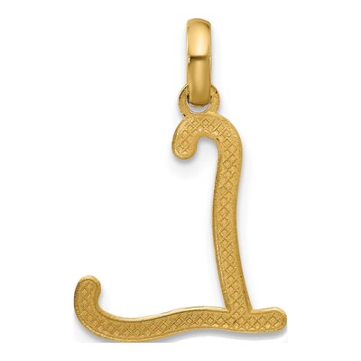 14K Yellow Gold Fancy Letter L Pendant – view 3