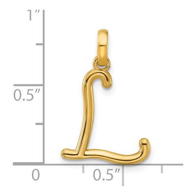 14K Yellow Gold Fancy Letter L Pendant – view 4