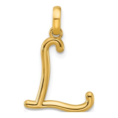 14K Yellow Gold Fancy Letter L Pendant