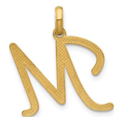 14K Yellow Gold Fancy Letter M Pendant – view 3