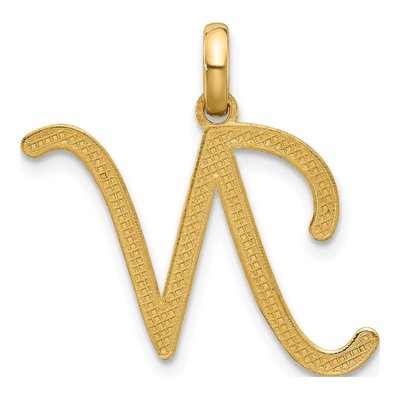 14K Yellow Gold Fancy Letter N Pendant – view 3