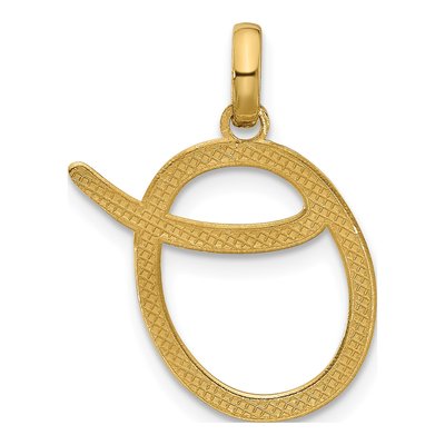 14K Yellow Gold Fancy Letter O Pendant – view 3
