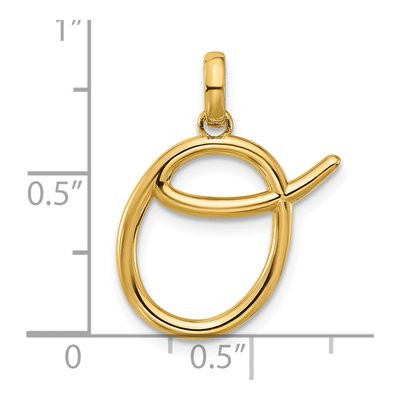 14K Yellow Gold Fancy Letter O Pendant – view 4