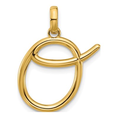 14K Yellow Gold Fancy Letter O Pendant
