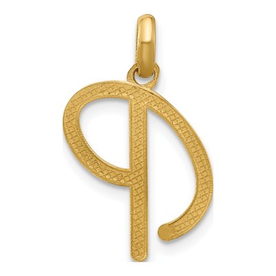 14K Yellow Gold Fancy Letter P Pendant – view 3