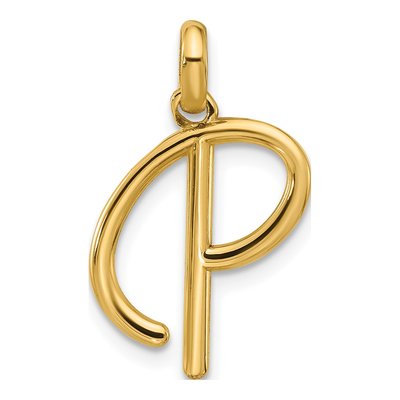 14K Yellow Gold Fancy Letter P Pendant