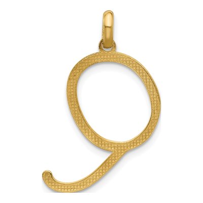 14K Yellow Gold Fancy Letter Q Pendant – view 3