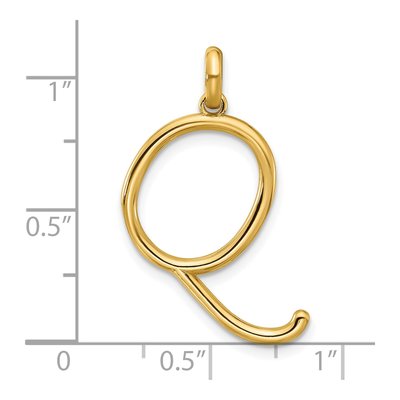 14K Yellow Gold Fancy Letter Q Pendant – view 4