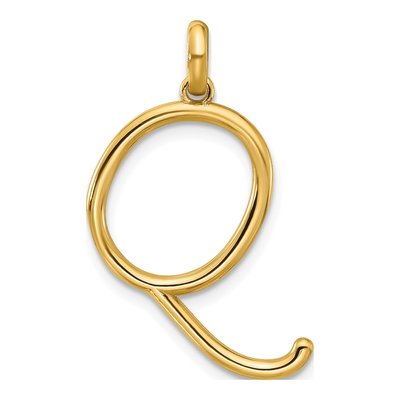 14K Yellow Gold Fancy Letter Q Pendant