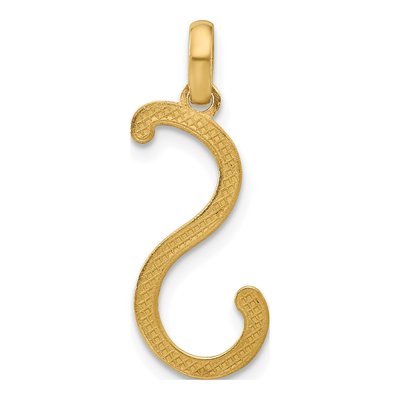 14K Yellow Gold Fancy Letter S Pendant – view 3