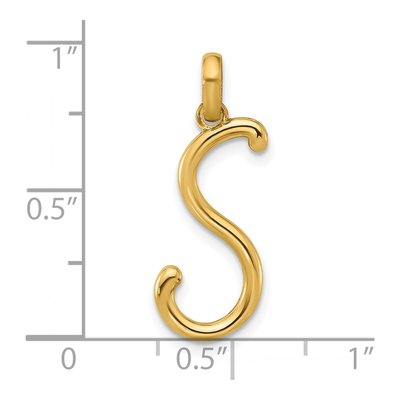 14K Yellow Gold Fancy Letter S Pendant – view 4
