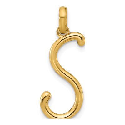 14K Yellow Gold Fancy Letter S Pendant
