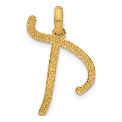 14K Yellow Gold Fancy Letter T Pendant – view 3