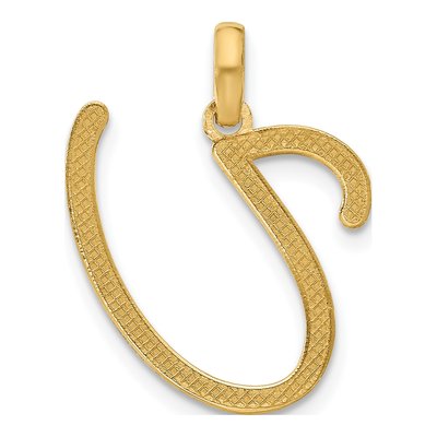 14K Yellow Gold Letter U Pendant – view 3