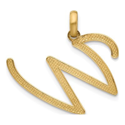 14K Yellow Gold Letter W Pendant – view 3