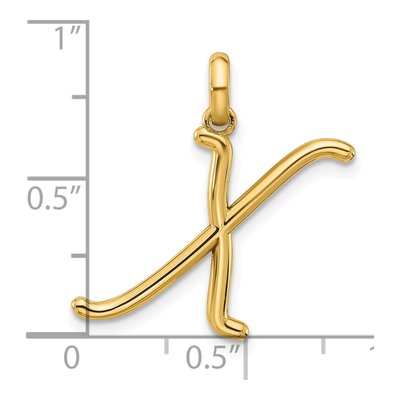 14K Yellow Gold Fancy Letter X Pendant – view 4