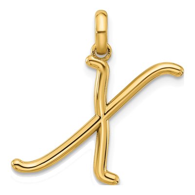 14K Yellow Gold Fancy Letter X Pendant
