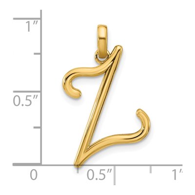 14K Yellow Gold Fancy Letter Z Pendant – view 4
