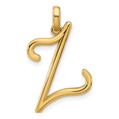 14K Yellow Gold Fancy Letter Z Pendant