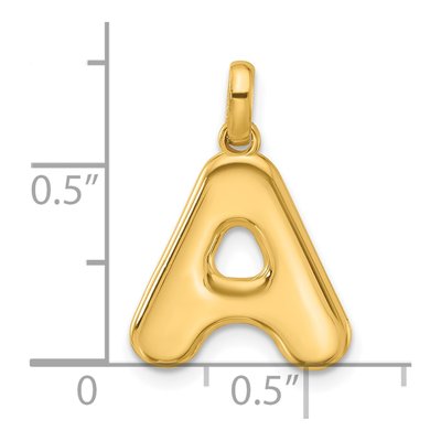 14K Yellow Gold Fancy Letter A Pendant – view 4