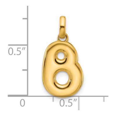 14K Yellow Gold Fancy Letter B Pendant – view 4
