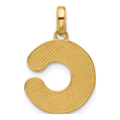 14K Yellow Gold Fancy Letter C Pendant – view 3