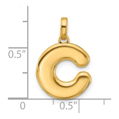 14K Yellow Gold Fancy Letter C Pendant – view 4