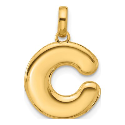 14K Yellow Gold Fancy Letter C Pendant