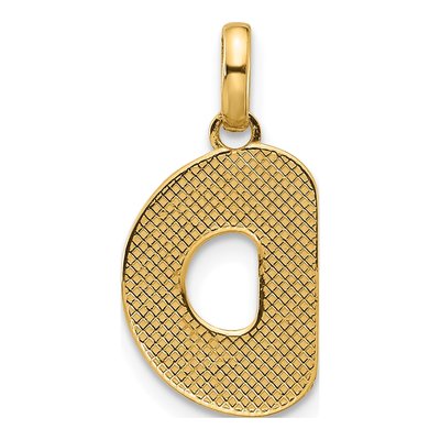 14K Yellow Gold Fancy Letter D Pendant – view 3
