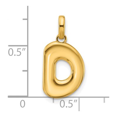 14K Yellow Gold Fancy Letter D Pendant – view 4