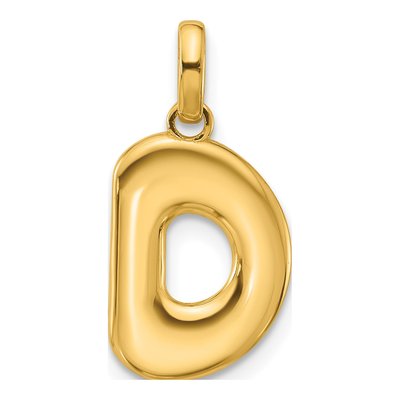 14K Yellow Gold Fancy Letter D Pendant