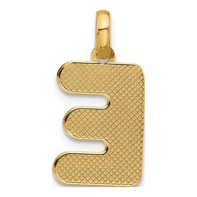 14K Yellow Gold Fancy Letter E Pendant – view 3