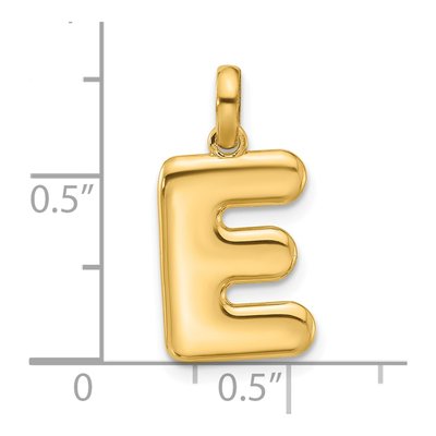 14K Yellow Gold Fancy Letter E Pendant – view 4