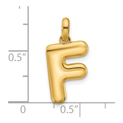 14K Yellow Gold Fancy Letter F Pendant – view 4