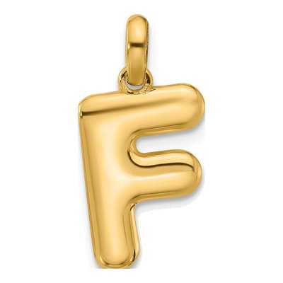 14K Yellow Gold Fancy Letter F Pendant
