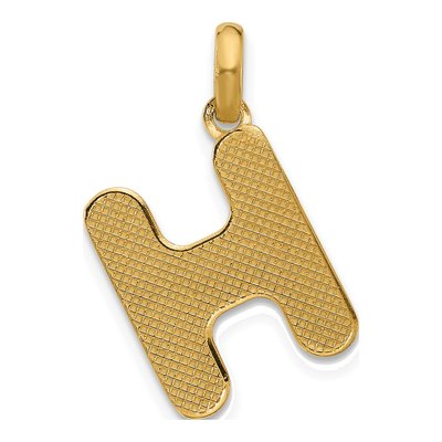 14K Yellow Gold Fancy Letter H Pendant – view 3